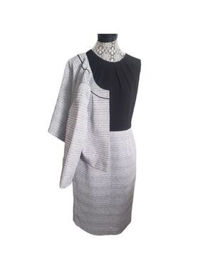 JONES New York Black And Silver Tweed Dress Suit.